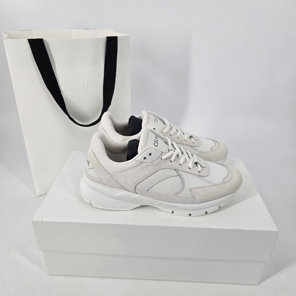 Celine Runner CR-03 Low-top White Lace-up Sneaker Size 37 NEW with Box - Picture 1 of 9